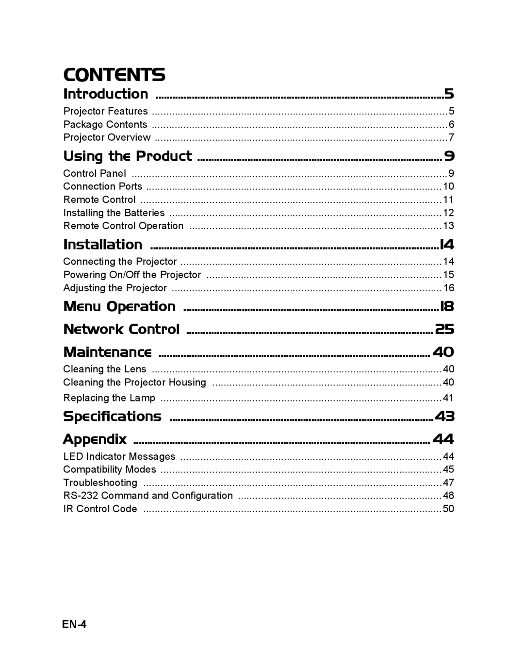 ViewSonic PJD6241 warranty Contents 