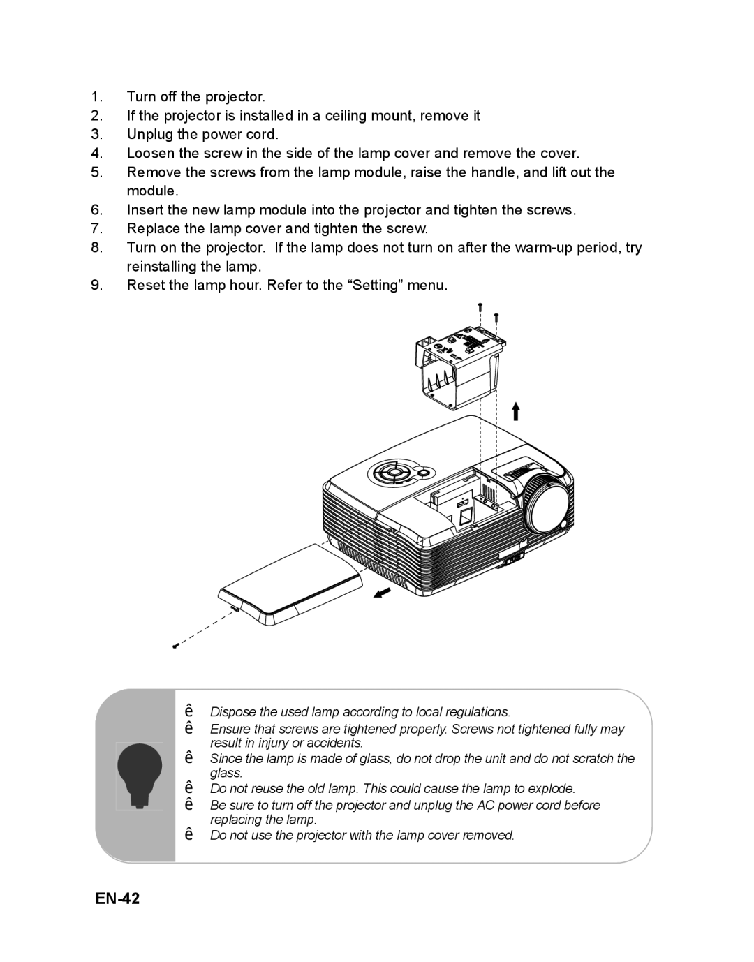 ViewSonic PJD6251 warranty EN-42 