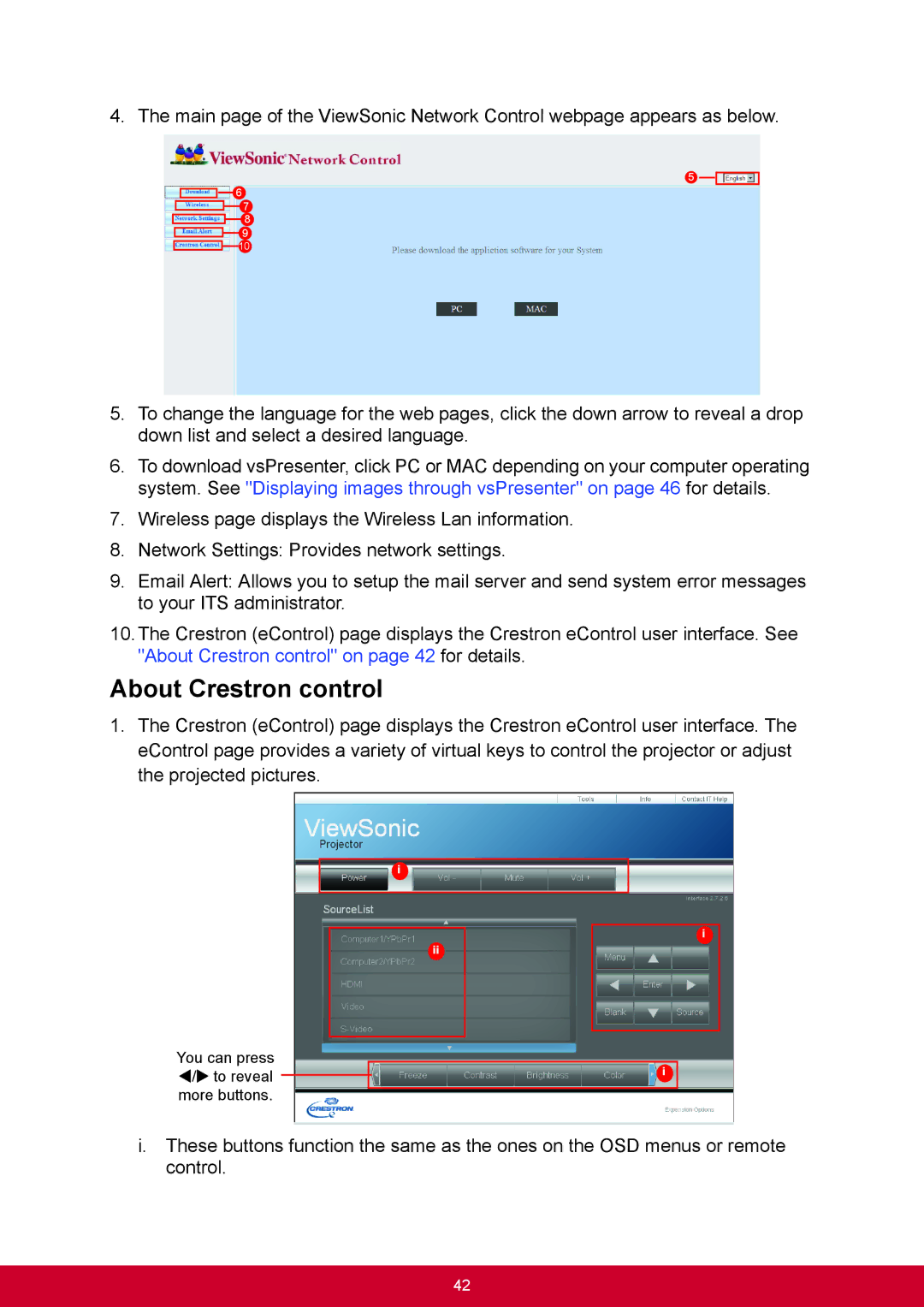 ViewSonic PJD6544W, PJD6345 warranty About Crestron control 