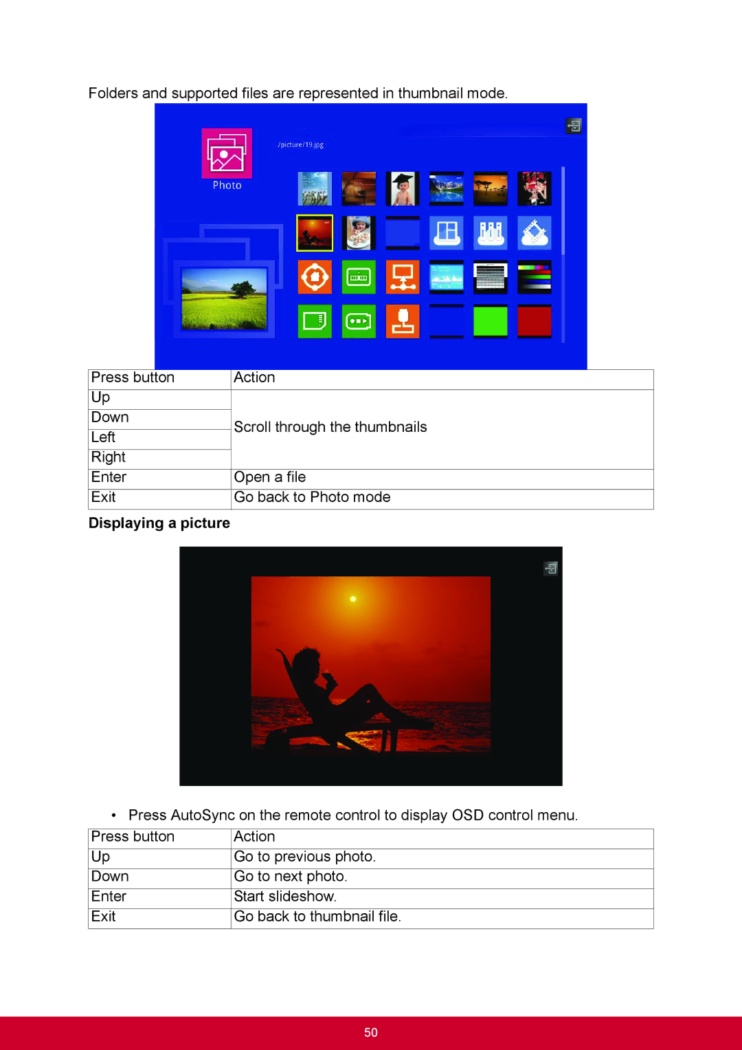 ViewSonic PJD6544W, PJD6345 warranty Displaying a picture 