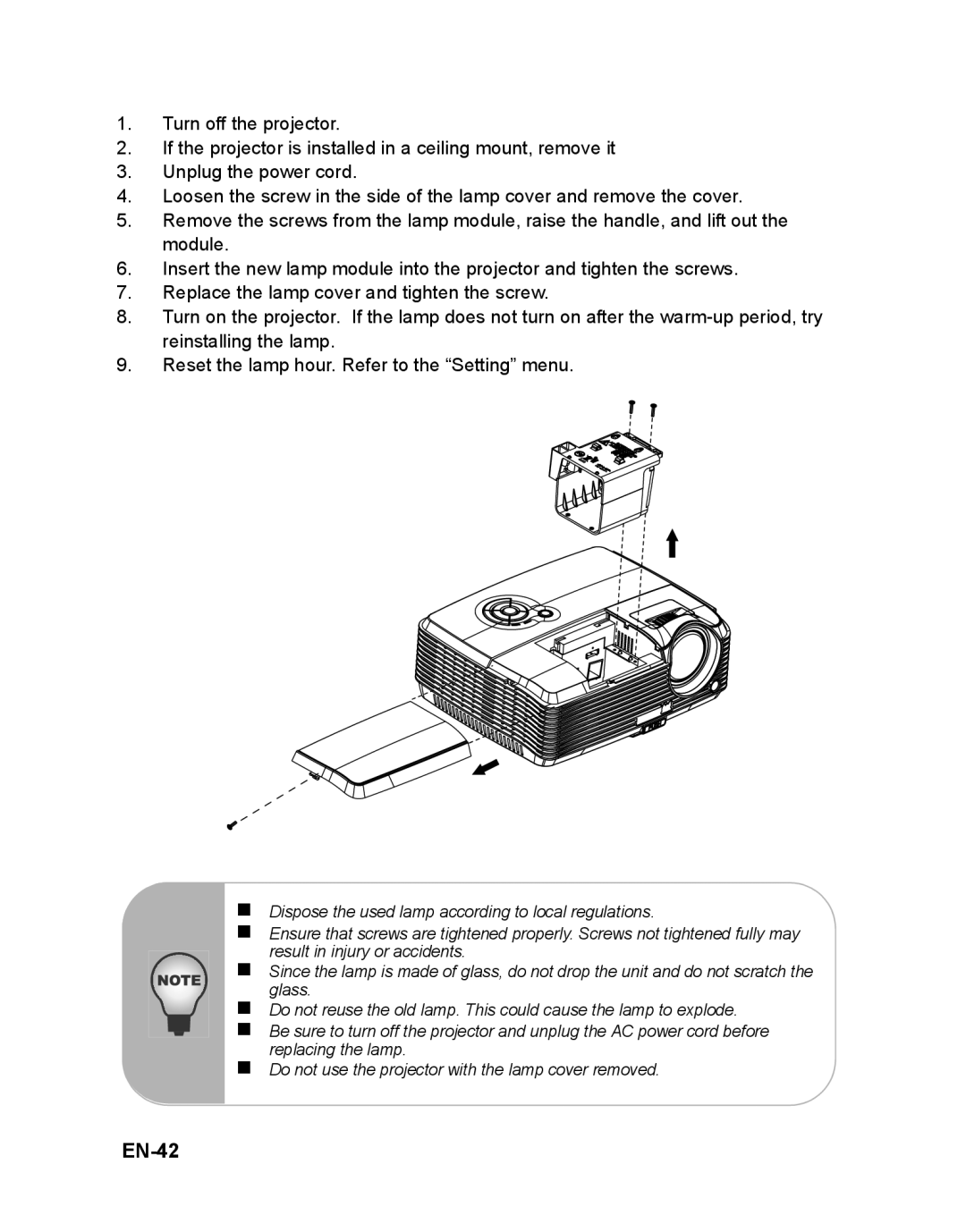 ViewSonic PJD6381 warranty EN-42 