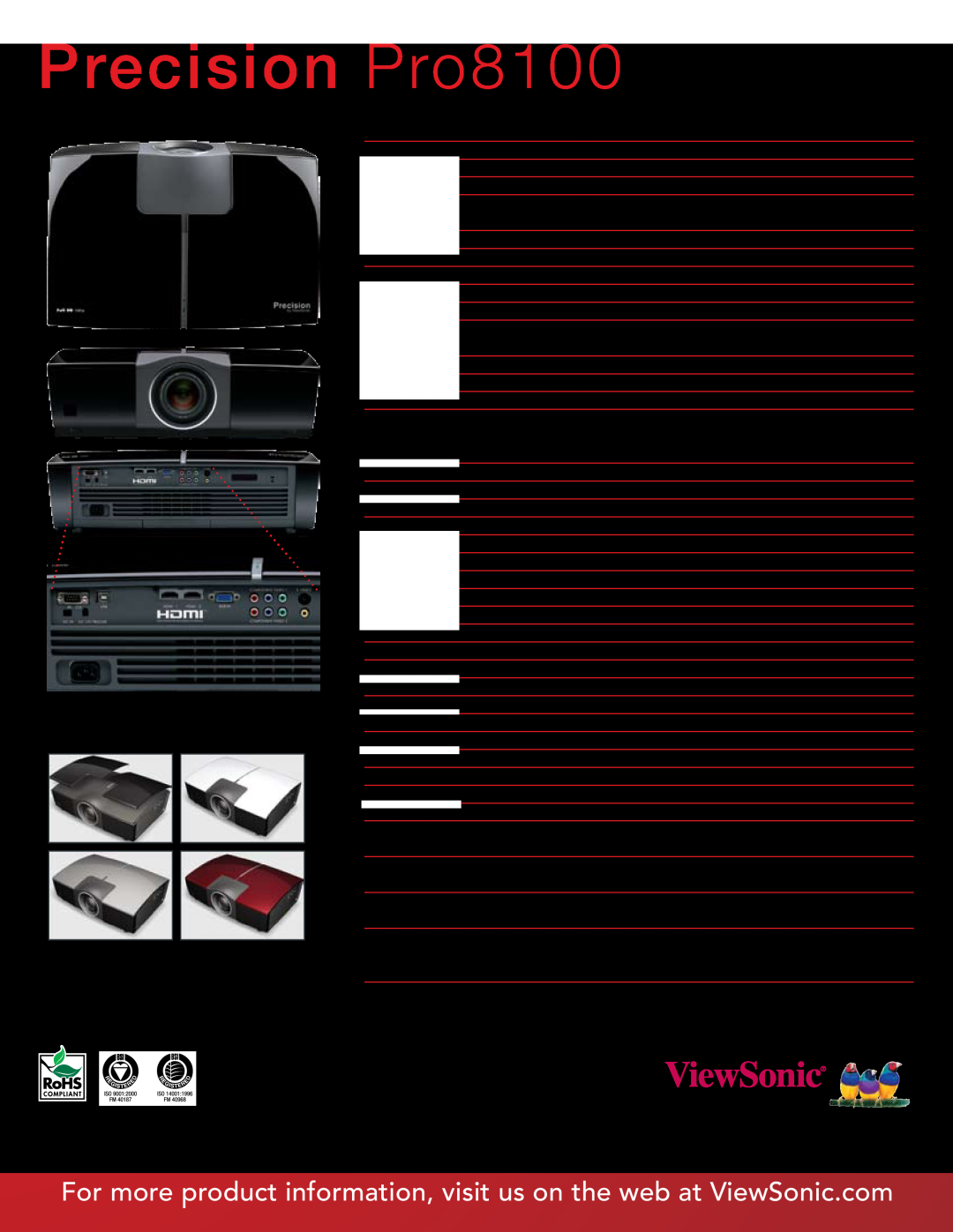 ViewSonic warranty Precision Pro8100 