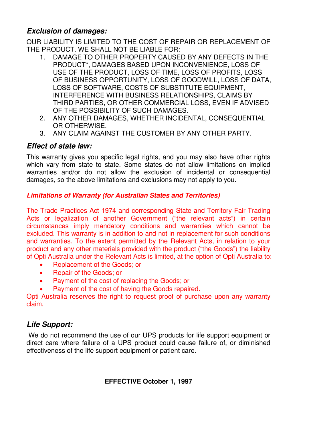 ViewSonic PS800B, PS500B manual Exclusion of damages 