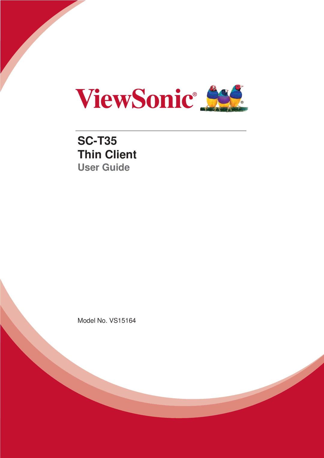 ViewSonic SCT35BKUS0 manual SC-T35 Thin Client 
