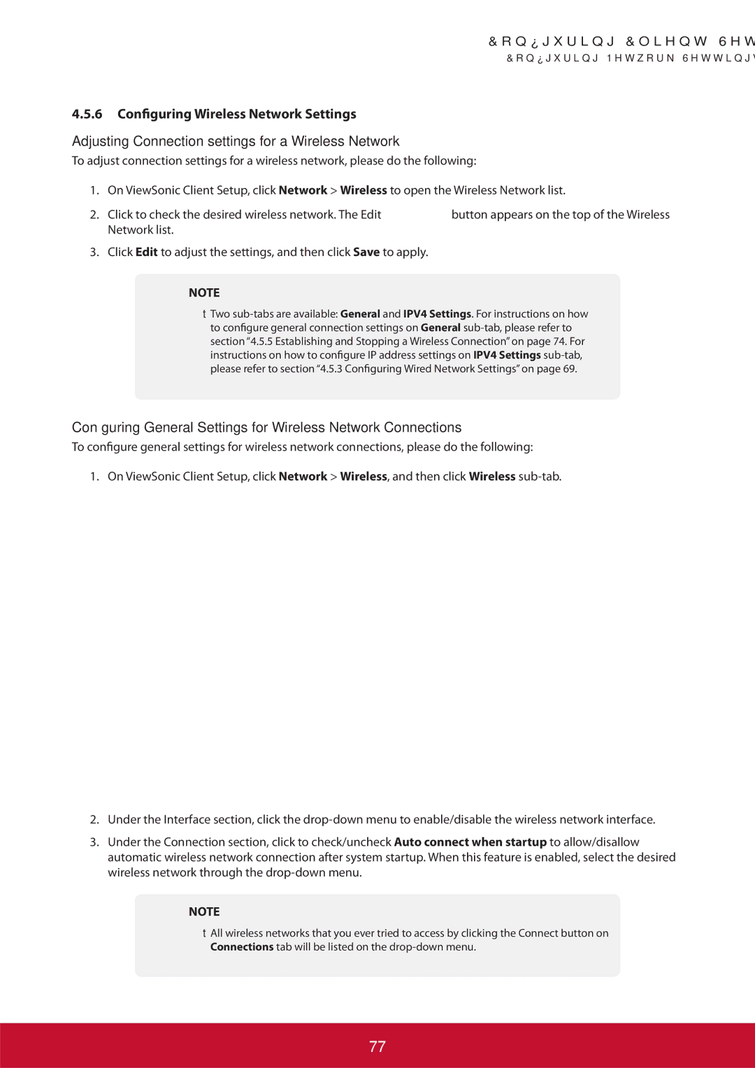 ViewSonic SCT35BKUS0 manual Configuring Wireless Network Settings, Adjusting Connection settings for a Wireless Network 