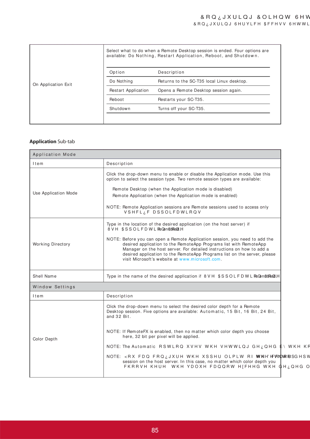 ViewSonic SCT35BKUS0 Application Mode Description, 8VH$SSOLFDWLRQ0RGH is enabled, Window Settings Description, 32 Bit 