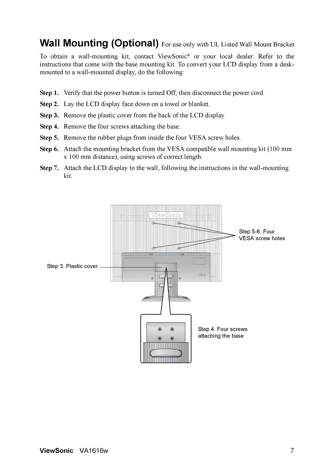 ViewSonic VA1616W warranty ViewSonic VA1616w 