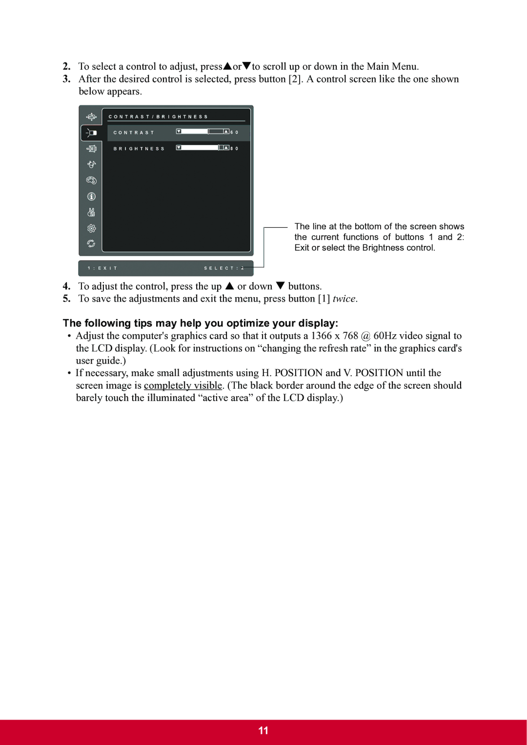 ViewSonic VA1912m-LED warranty Following tips may help you optimize your display 