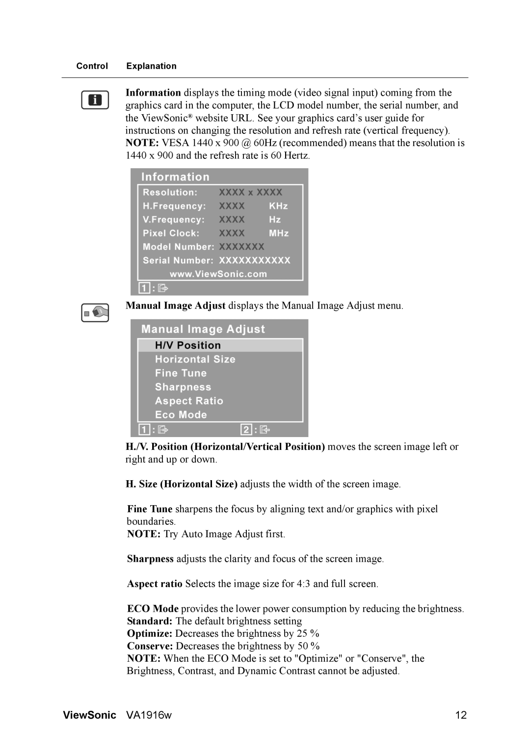 ViewSonic VS12085, VA1916W warranty ViewSonic VA1916w 