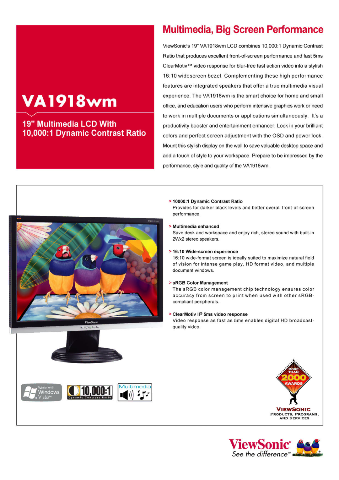 ViewSonic va1918wm manual 
