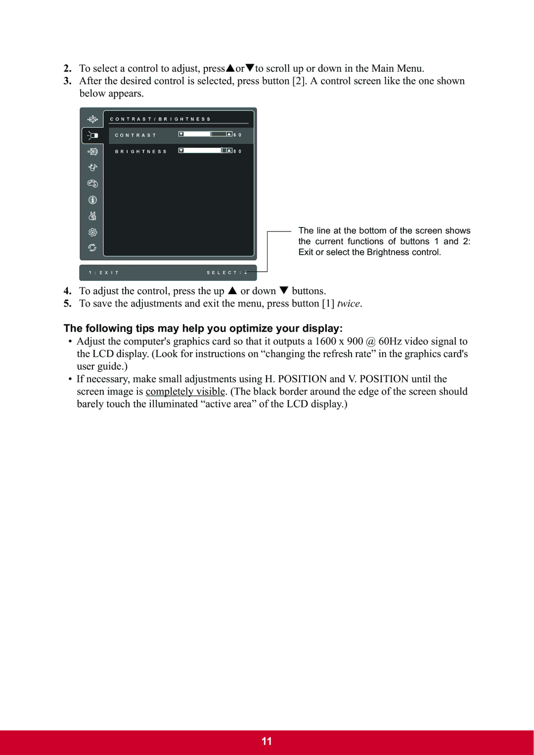 ViewSonic VA2037m-LED warranty Following tips may help you optimize your display 