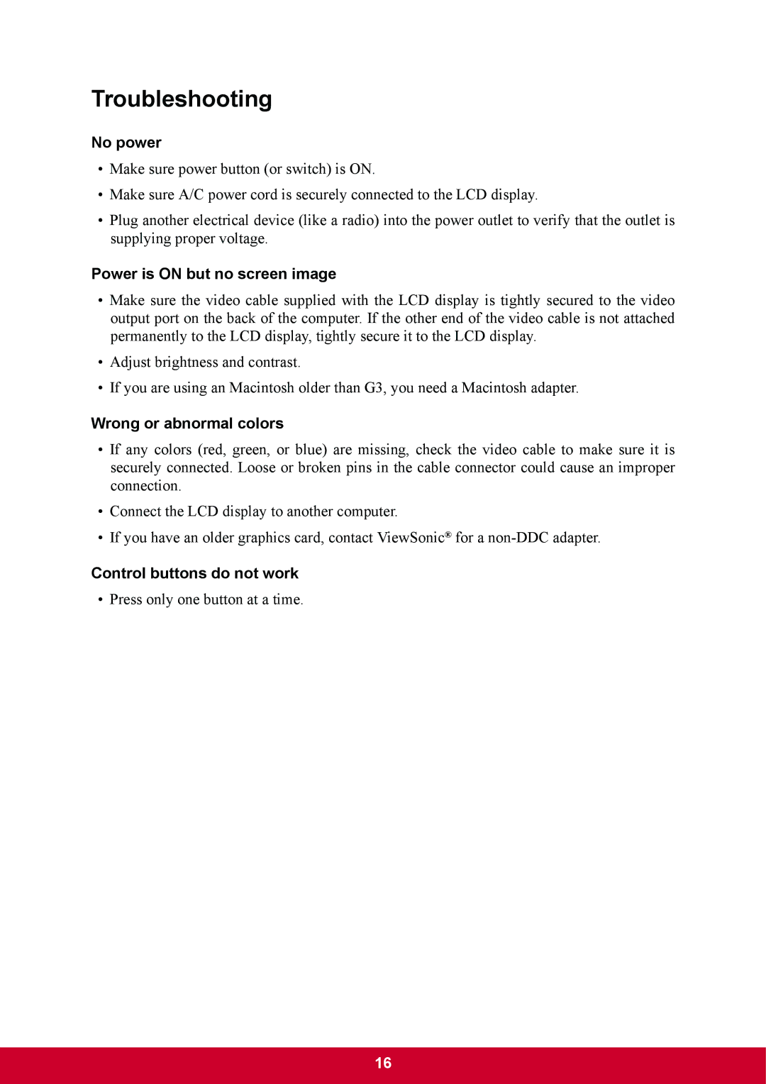 ViewSonic VA2703 warranty Troubleshooting, No power 