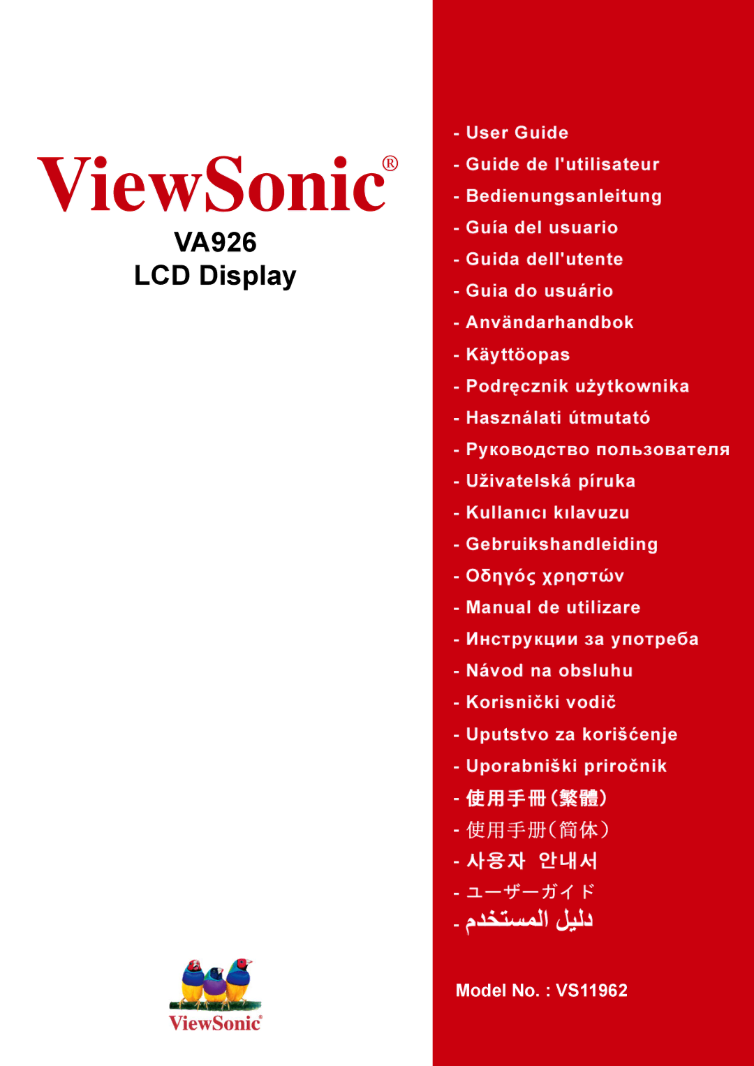 ViewSonic VA926 manual ViewSonic 