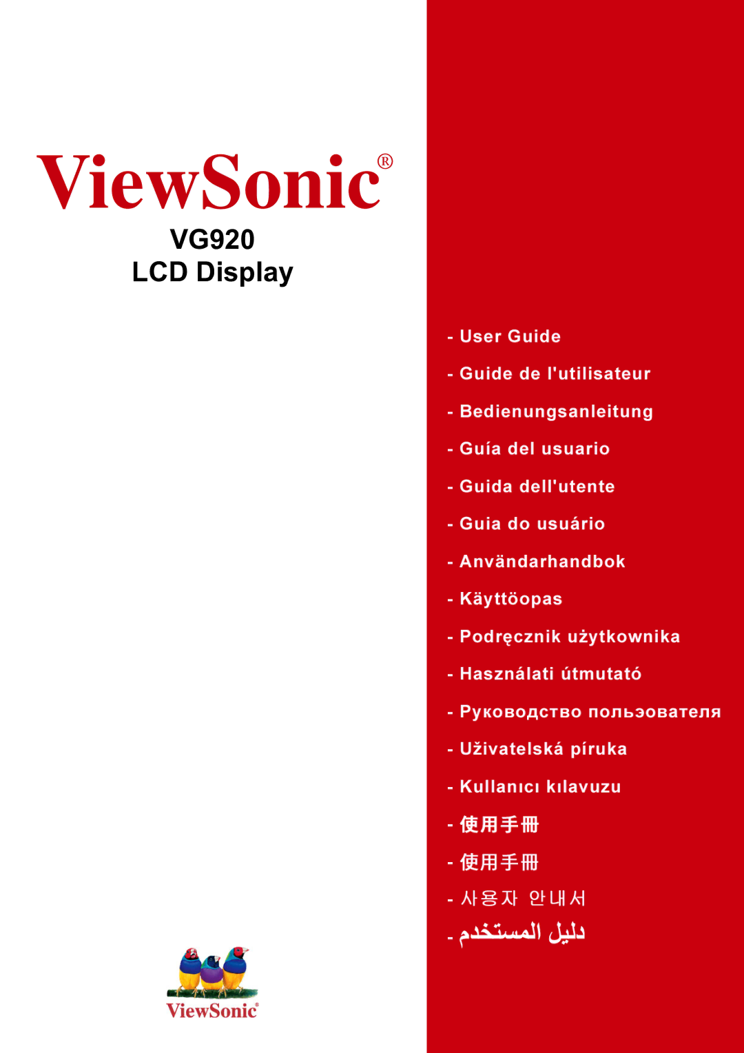 ViewSonic VG920 manual ViewSonic 