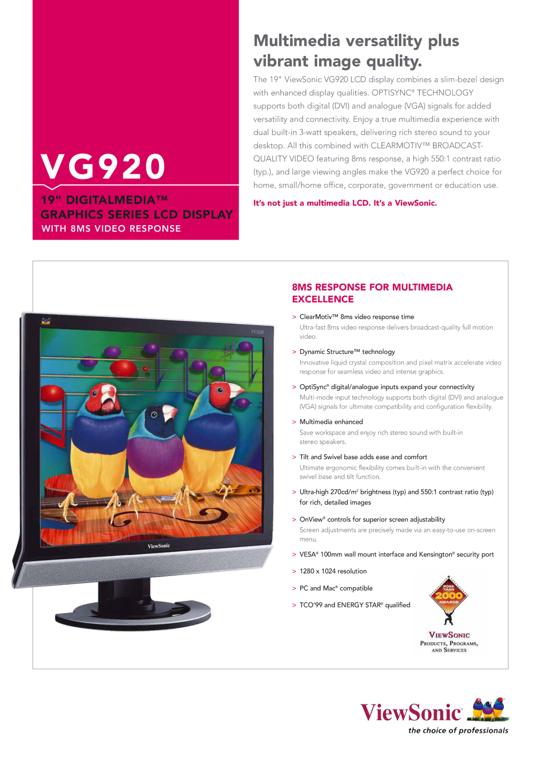 ViewSonic VG920 manual 9 2 