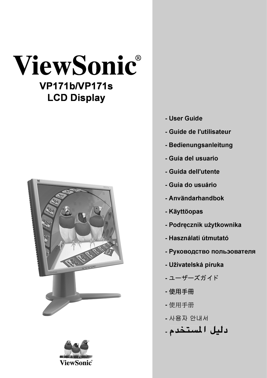 ViewSonic VP171b/VP171s manual User Guide, Guida dellutente - Guia do usuário, Användarhandbok Käyttöopas, ViewSonic 