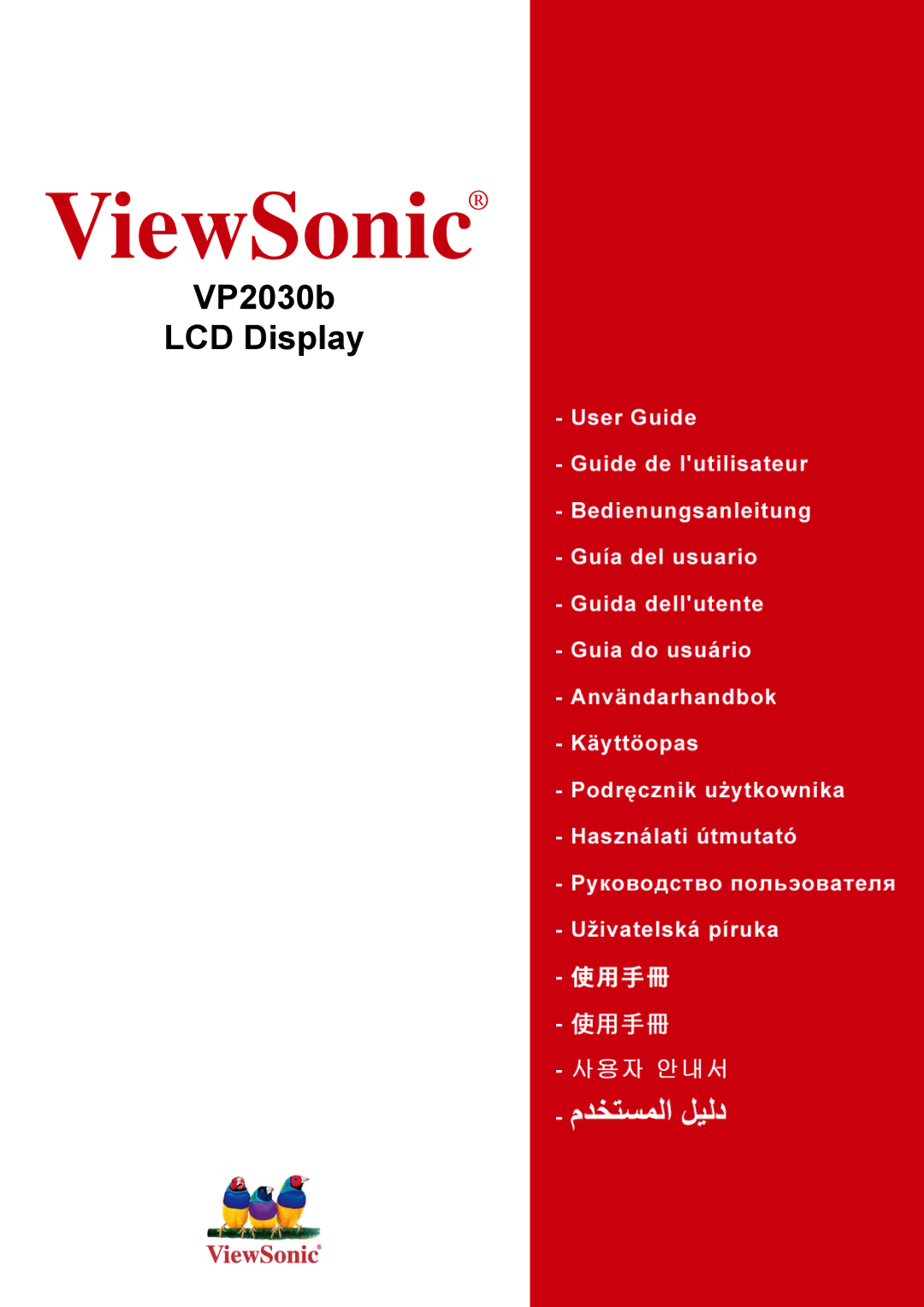 ViewSonic VP2030B manual ViewSonic 