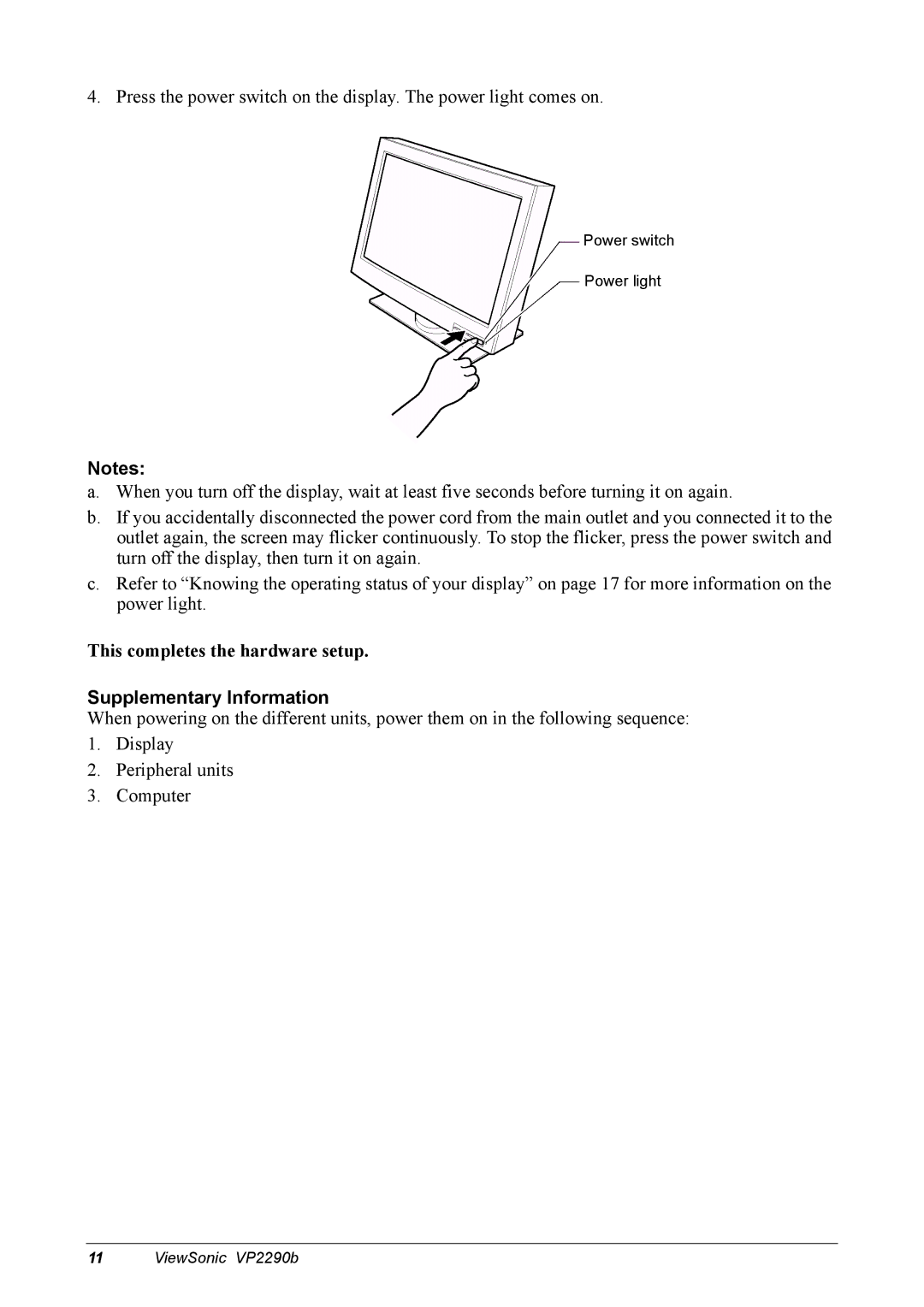 ViewSonic VP2290B manual Supplementary Information 