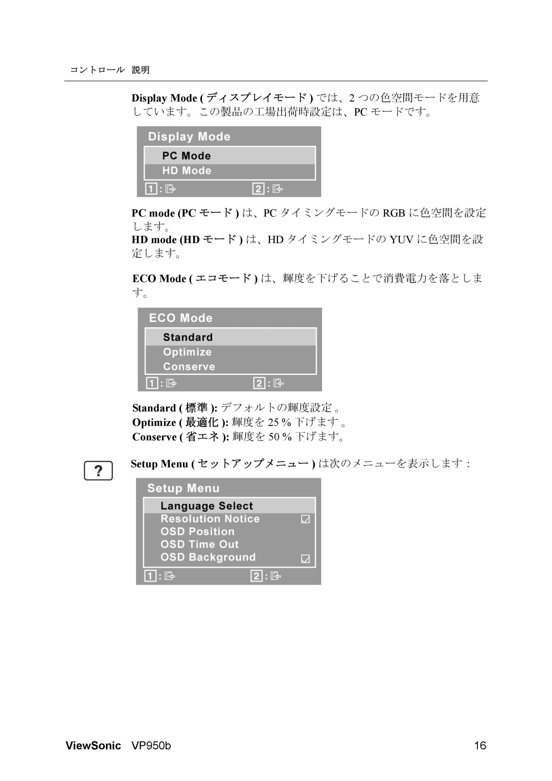 ViewSonic VP950B manual ViewSonic VP950b 