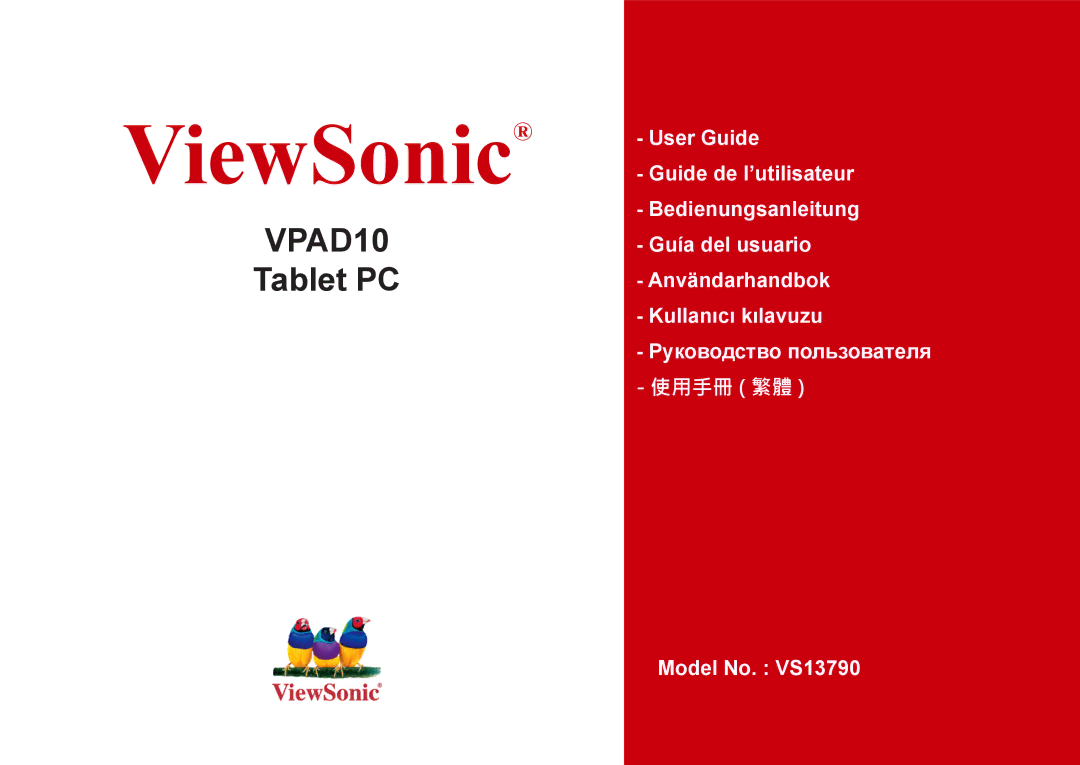 ViewSonic VPAD10 manual ViewSonic 