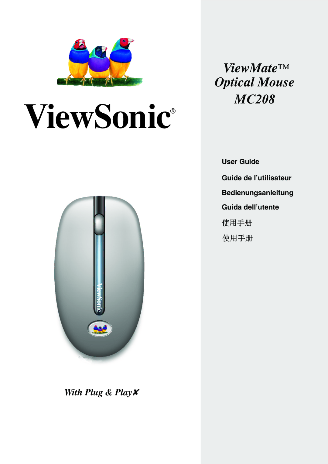 ViewSonic VS102127 manual ViewMate Optical Mouse MC208 