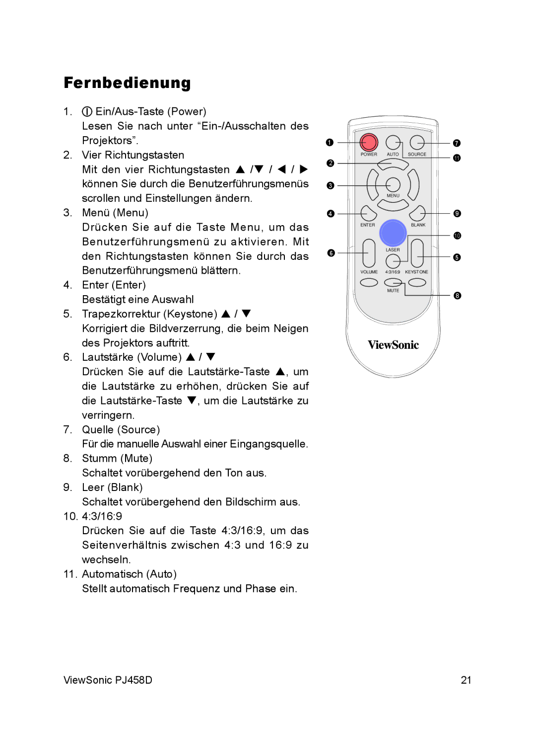 ViewSonic VS10872 manual Stellt automatisch Frequenz und Phase ein 