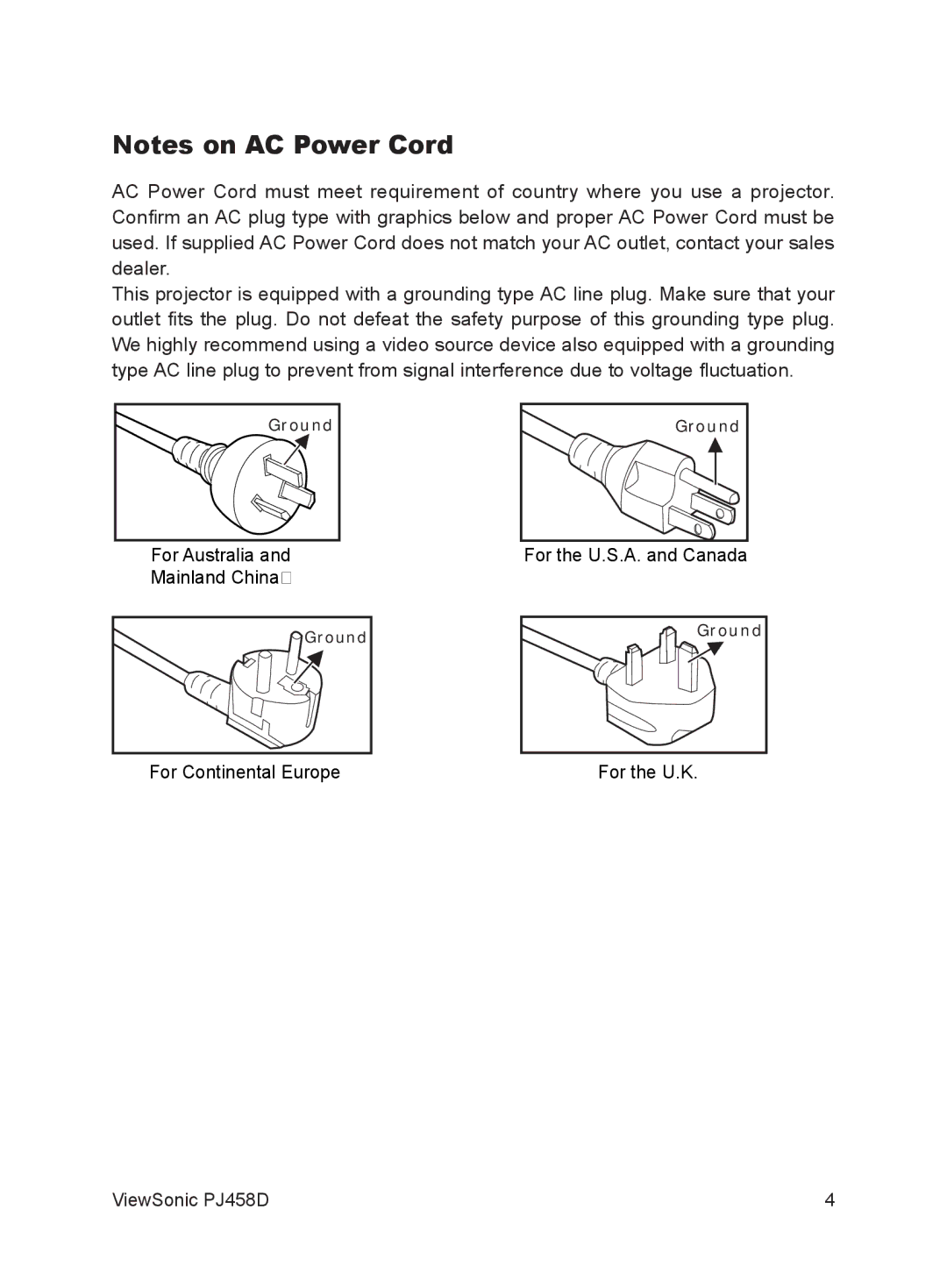 ViewSonic VS10872 manual For Australia and Mainland China 