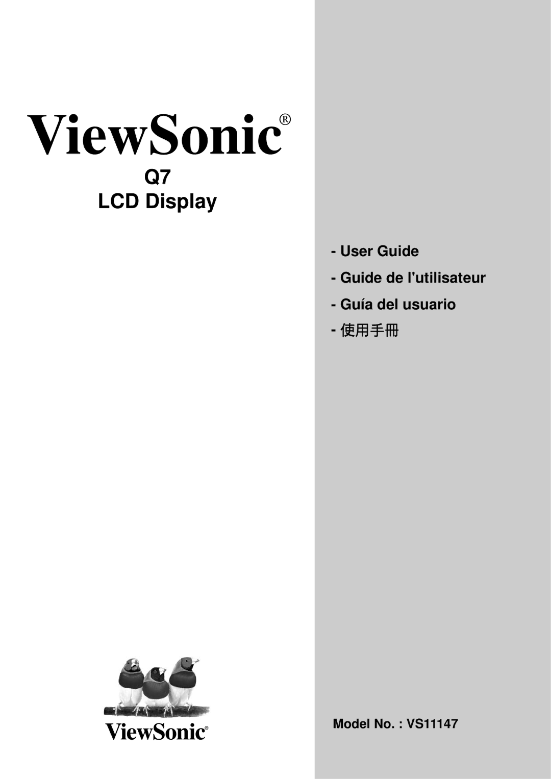 ViewSonic VS11147 manual ViewSonic 