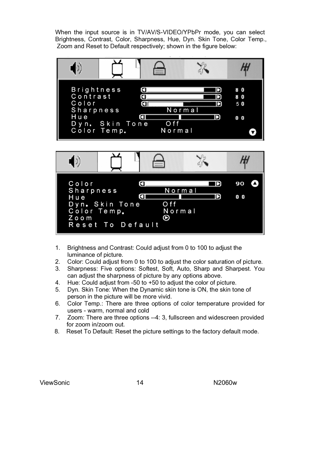 ViewSonic VS11287-1M manual ViewSonic N2060w 