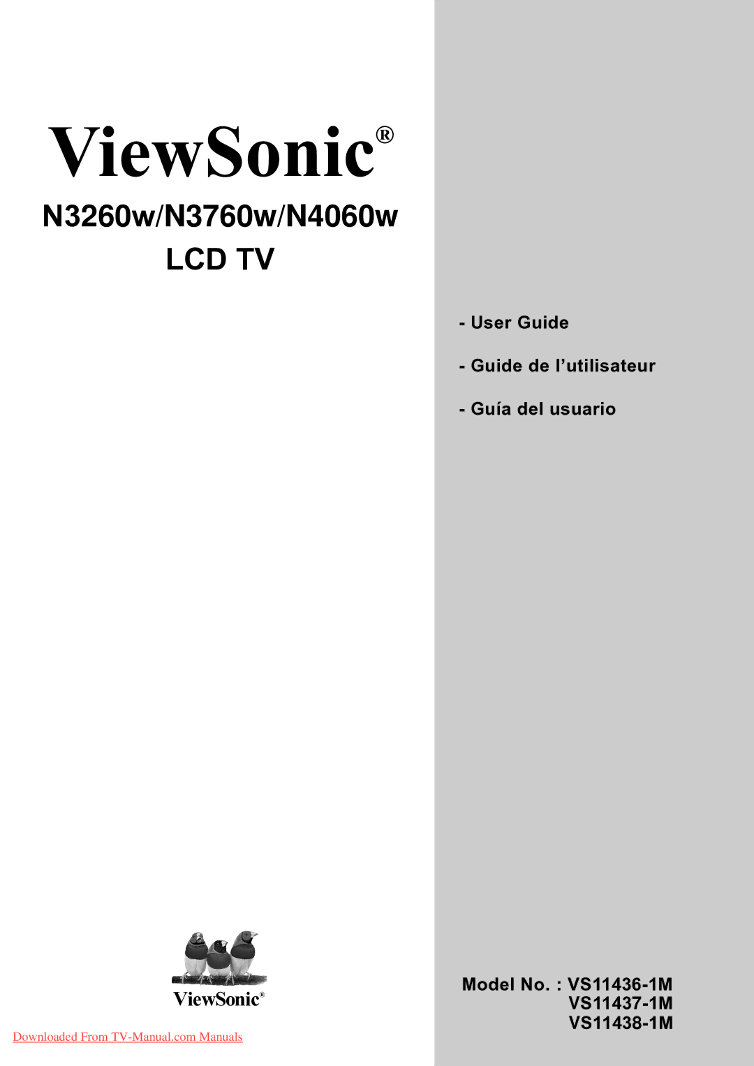 ViewSonic VS11437-1M, VS11436-1M, VS11438-1M manual ViewSonic 