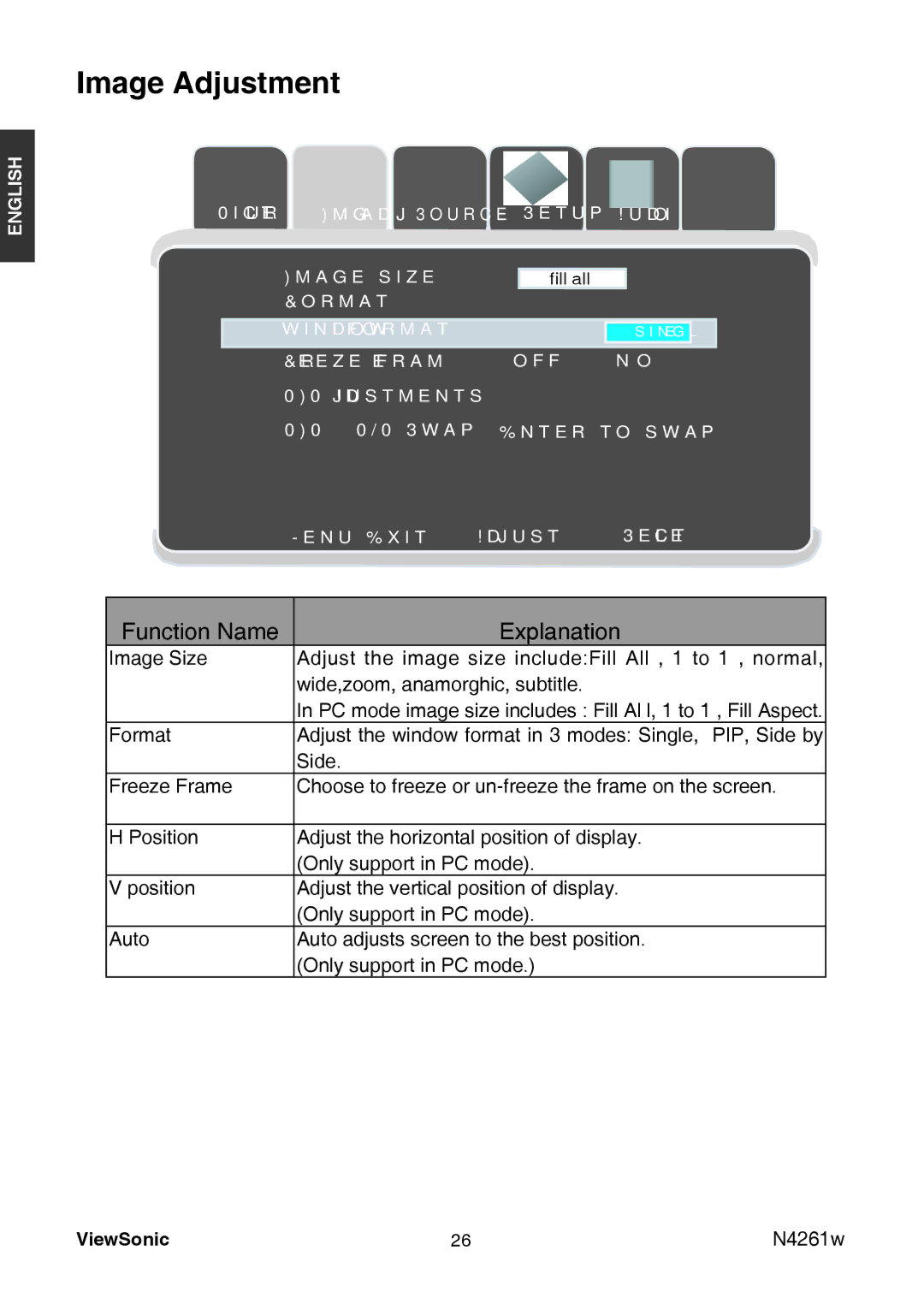 ViewSonic VS11439-3M manual Image Adjustment 