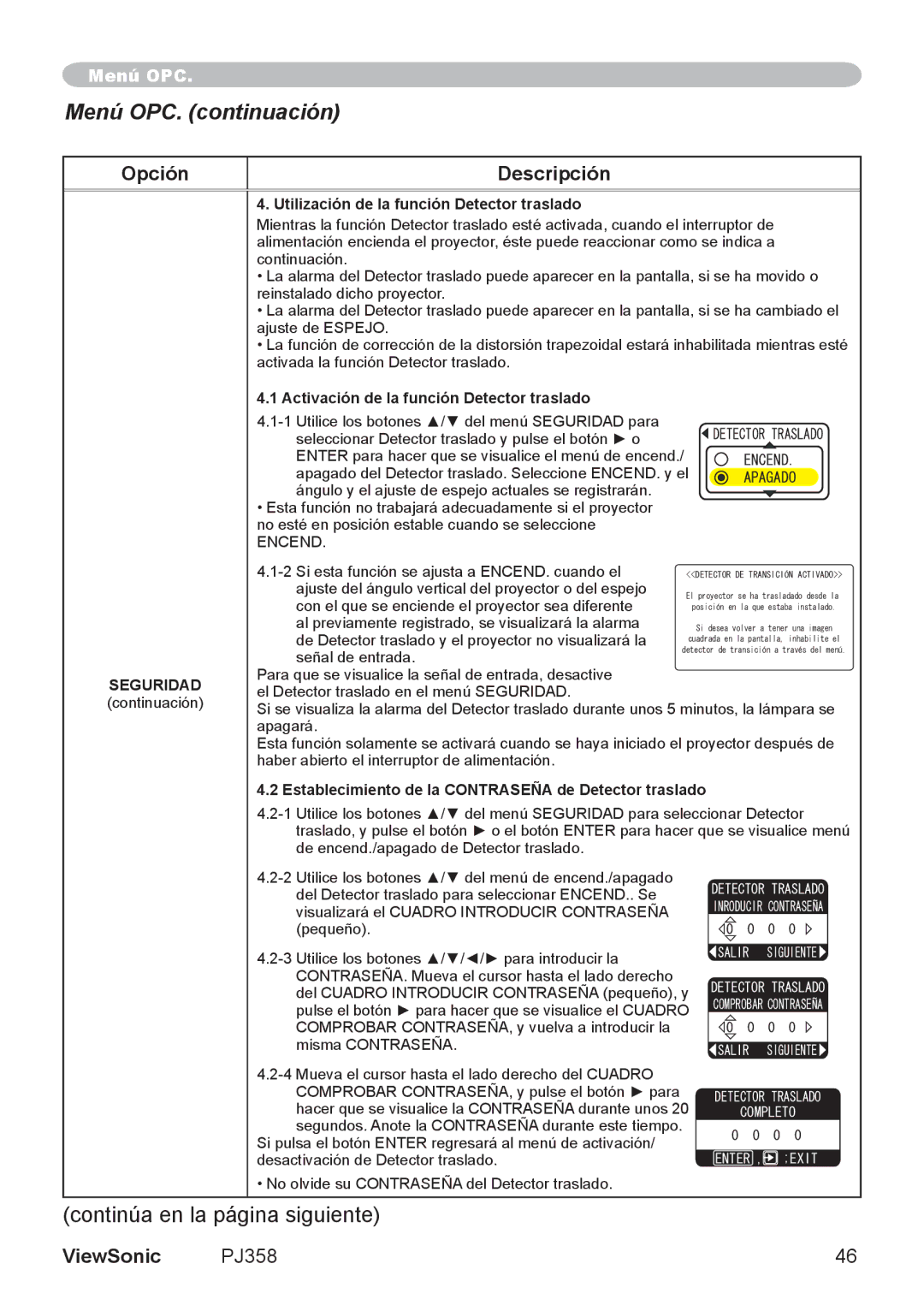 ViewSonic PJ358, VS11611 manual Seguridad 