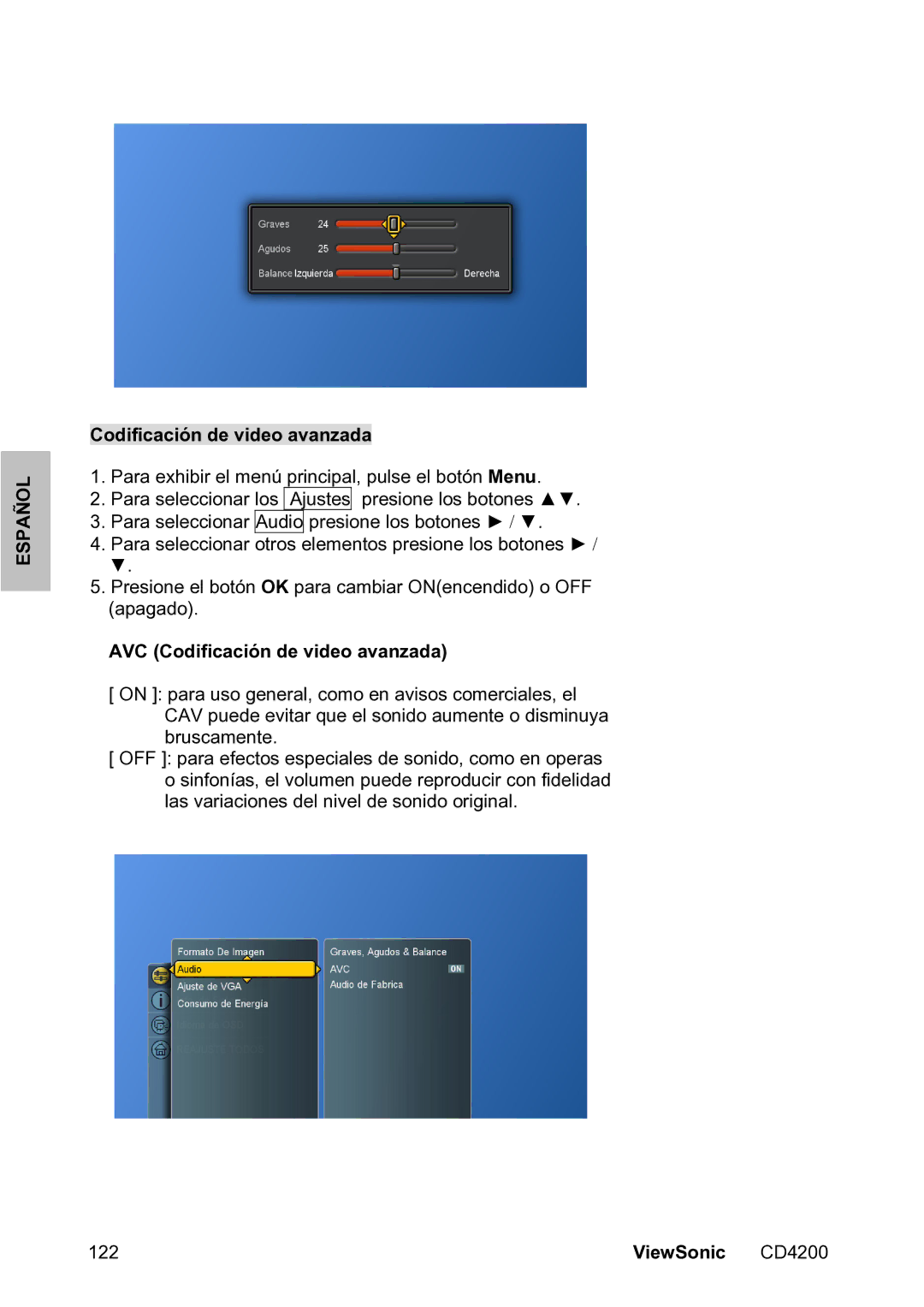 ViewSonic VS11778 manual AVC Codificación de video avanzada 