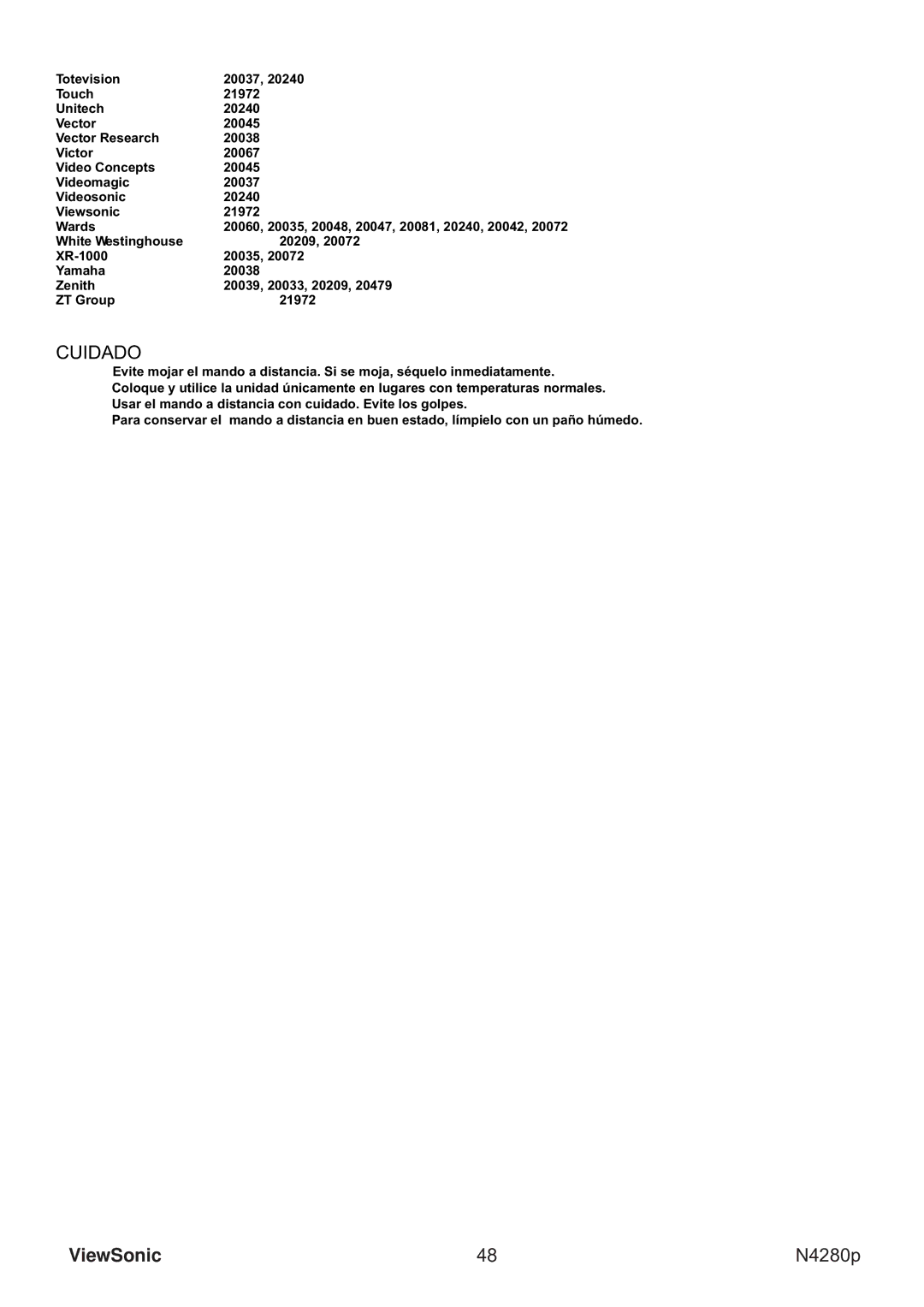 ViewSonic VS11838-1M manual Cuidado 