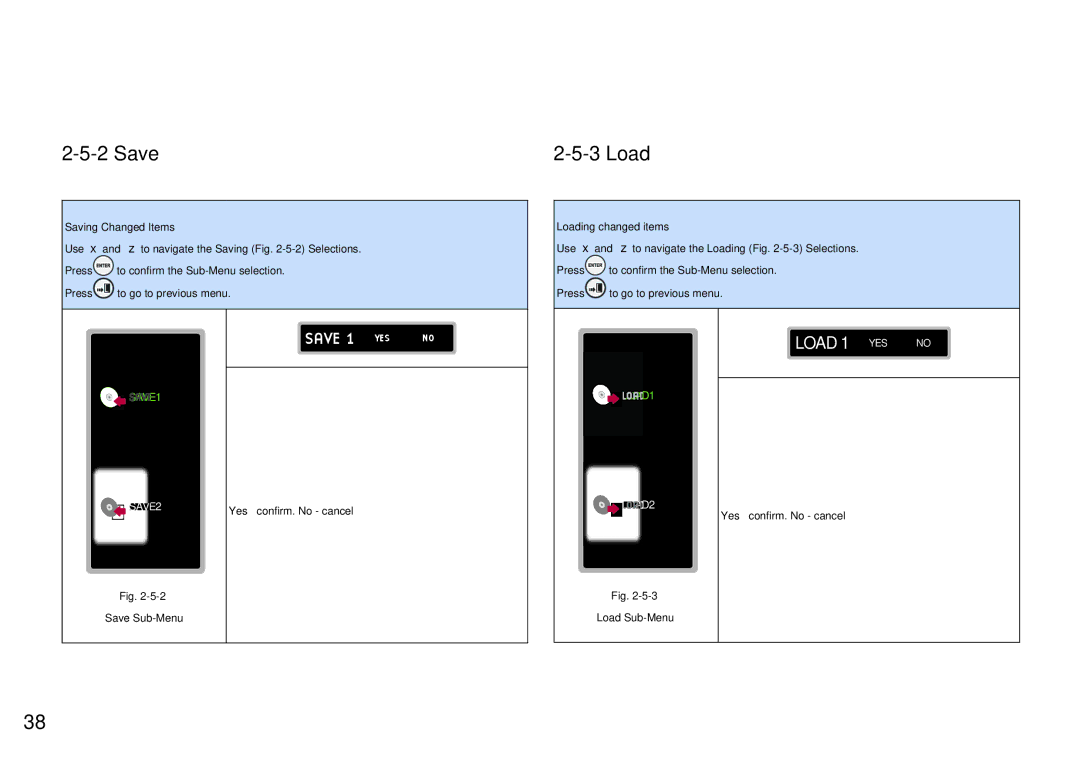 ViewSonic VS11856 user manual Save, Load 