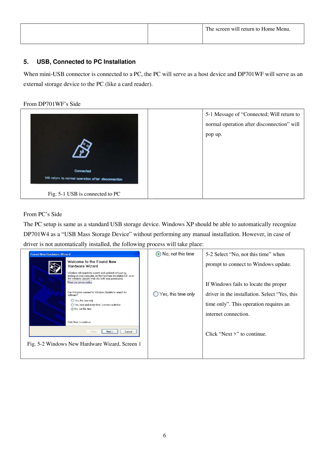 ViewSonic DP701W4, VS11960 manual USB, Connected to PC Installation, USB is connected to PC 