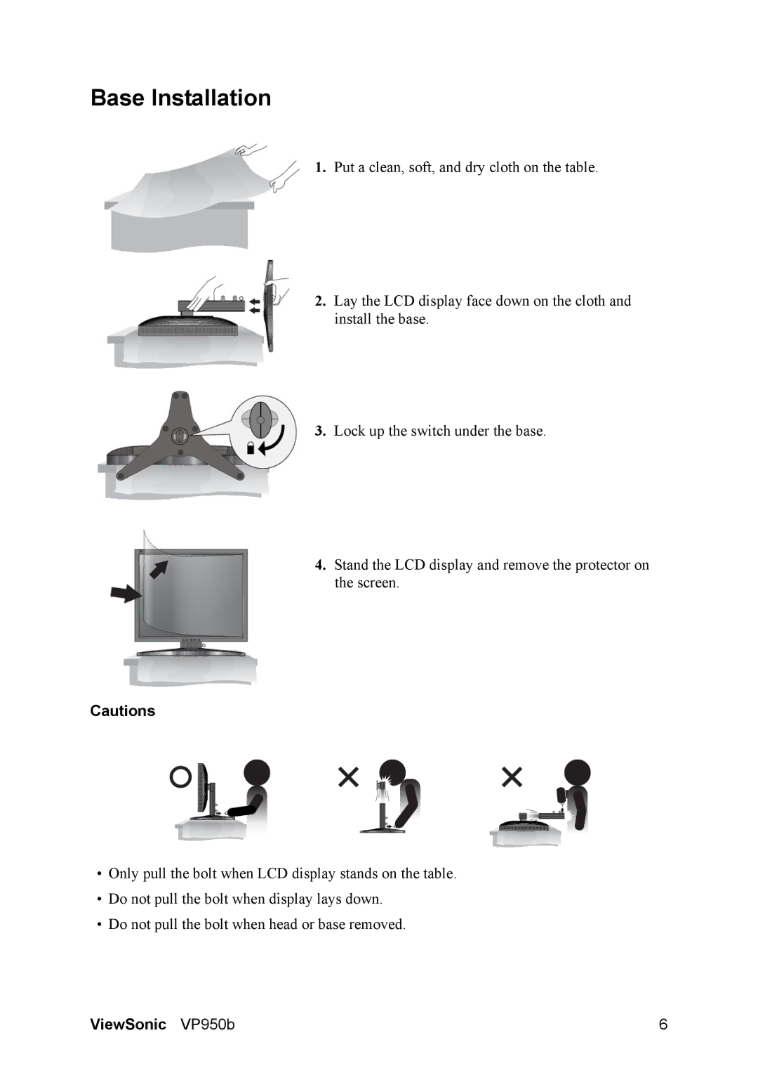 ViewSonic VS11964 warranty Base Installation 