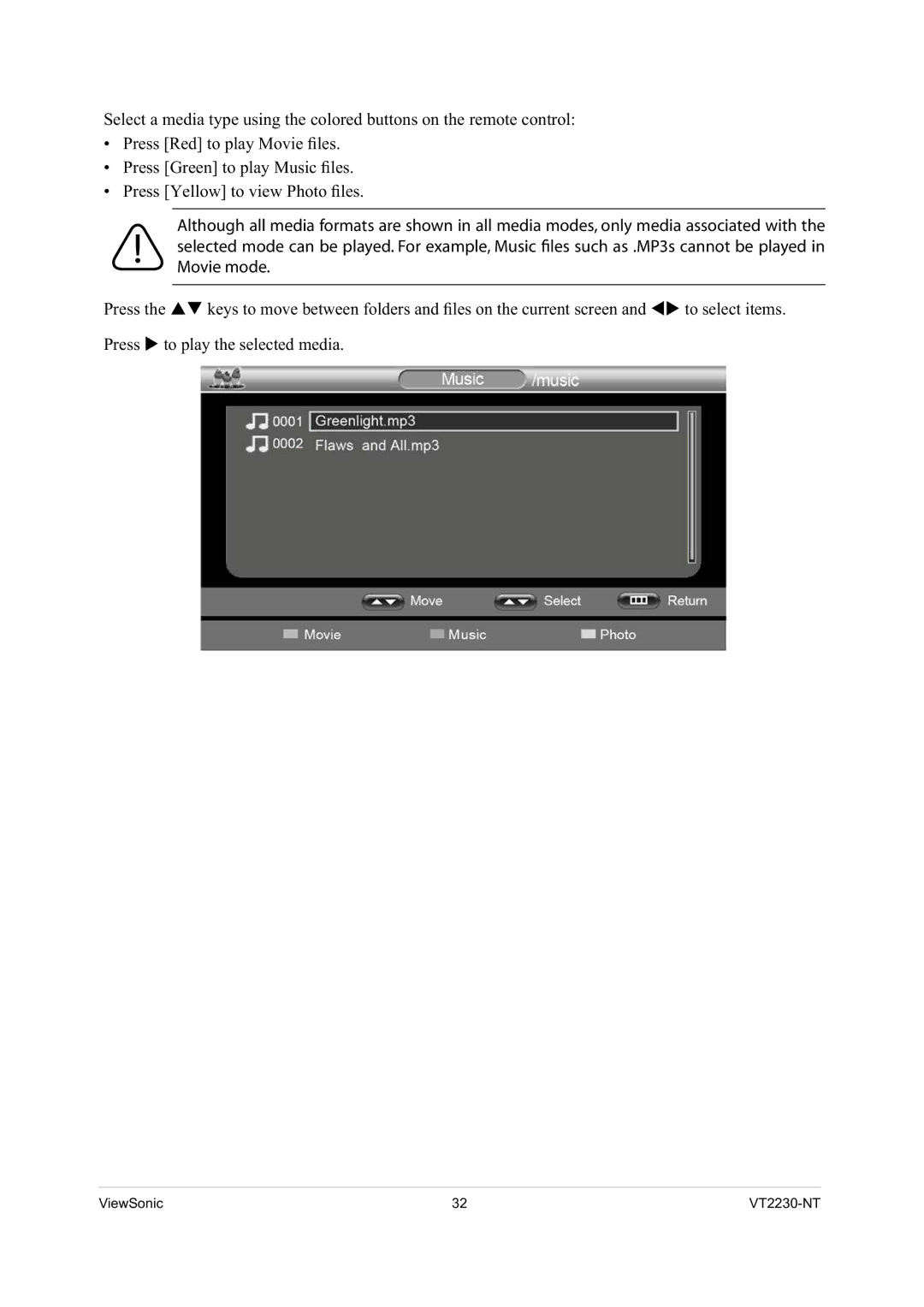 ViewSonic VS12400 manual 3UHVV5HG@WRSOD\0RYLH¿OHV 