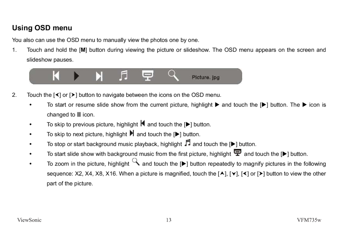 ViewSonic VS12403 manual Using OSD menu 