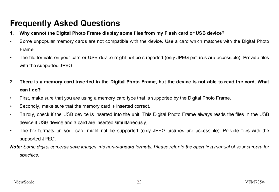 ViewSonic VS12403 manual Frequently Asked Questions 