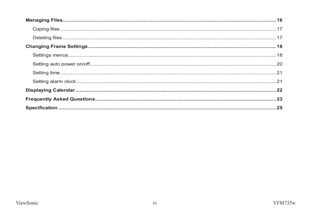 ViewSonic VS12403 manual 6SHFL¿FDWLRQ 