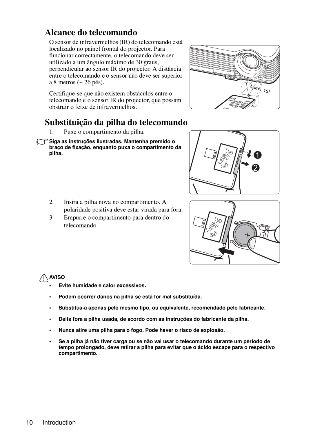 ViewSonic VS12440 manual Alcance do telecomando 