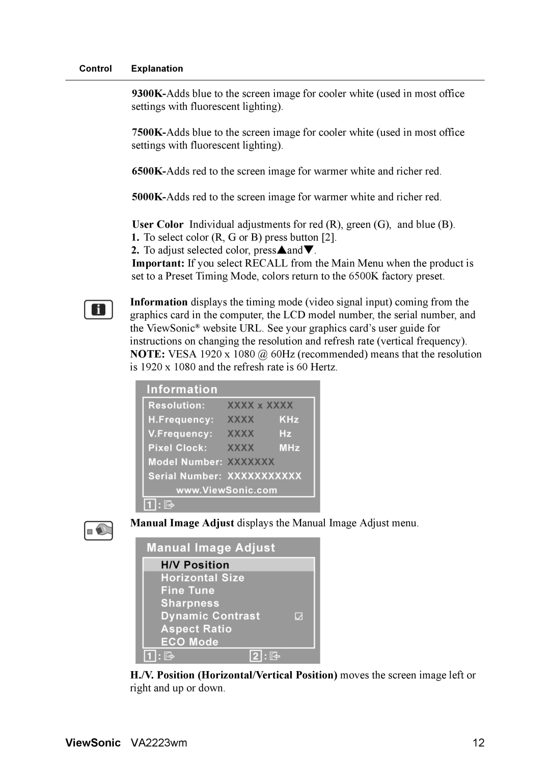 ViewSonic VS12506 warranty ViewSonic VA2223wm 