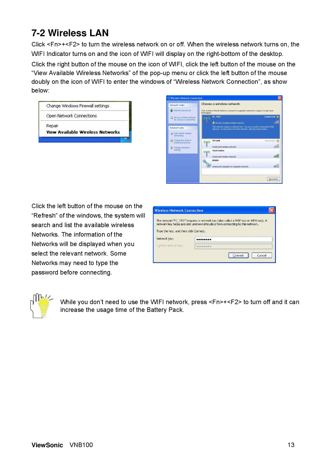 ViewSonic VS12570 manual Wireless LAN 