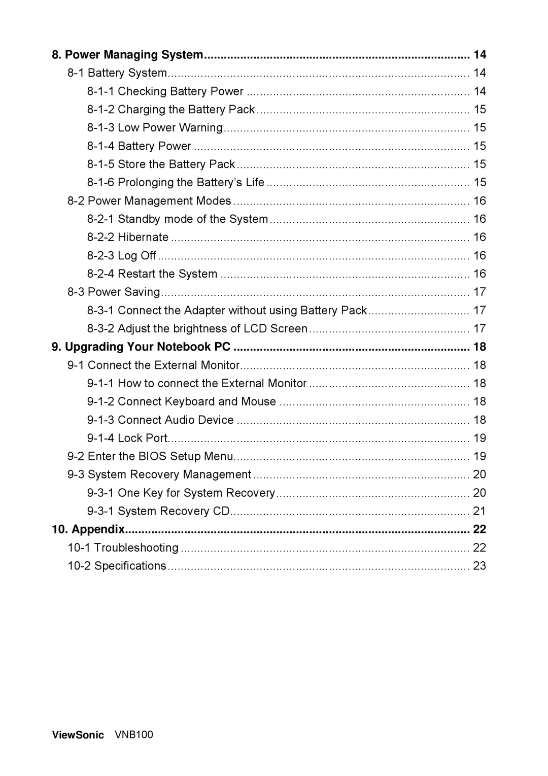 ViewSonic VS12570 manual Appendix 