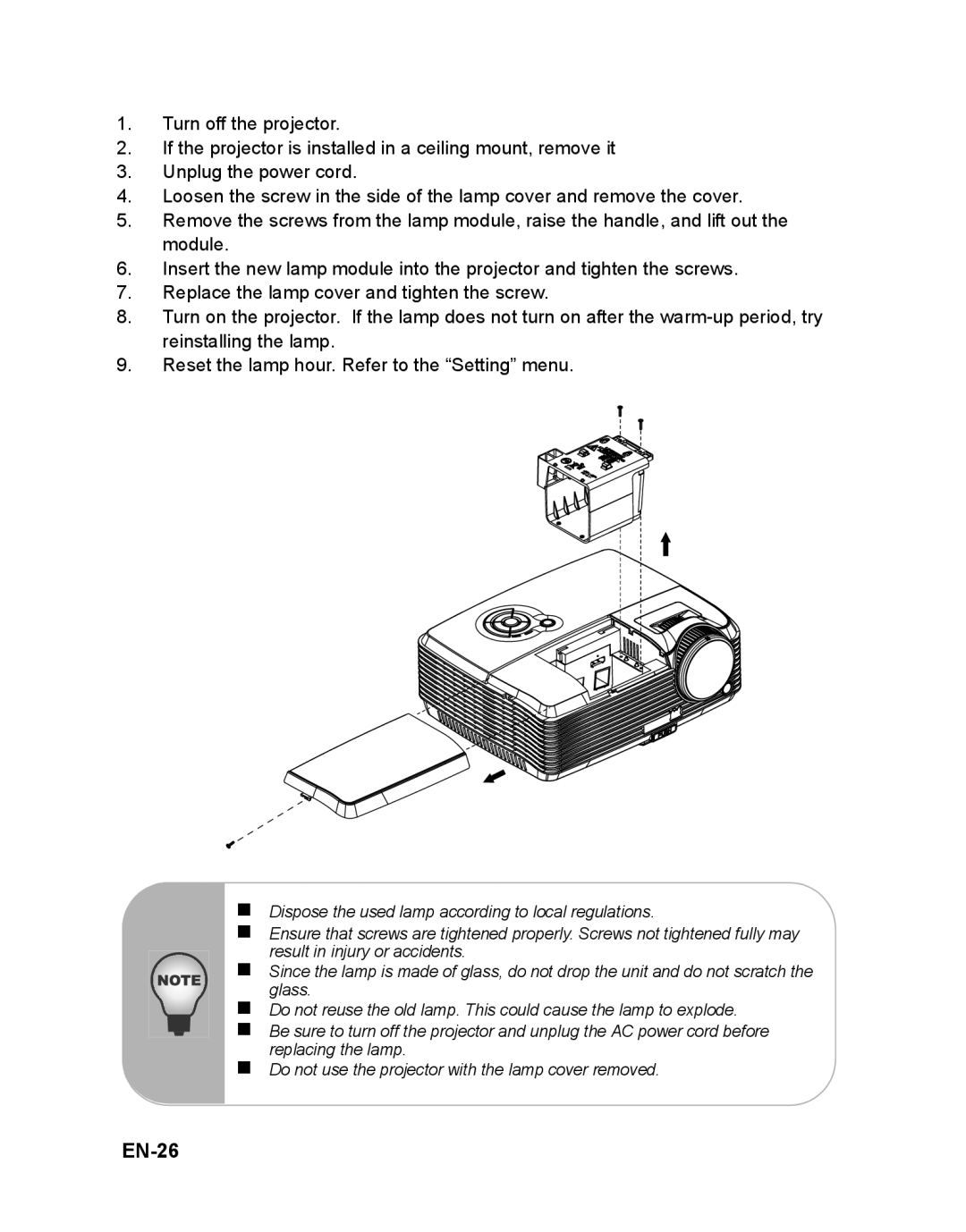 ViewSonic PJD6212, VS12618 warranty EN-26 