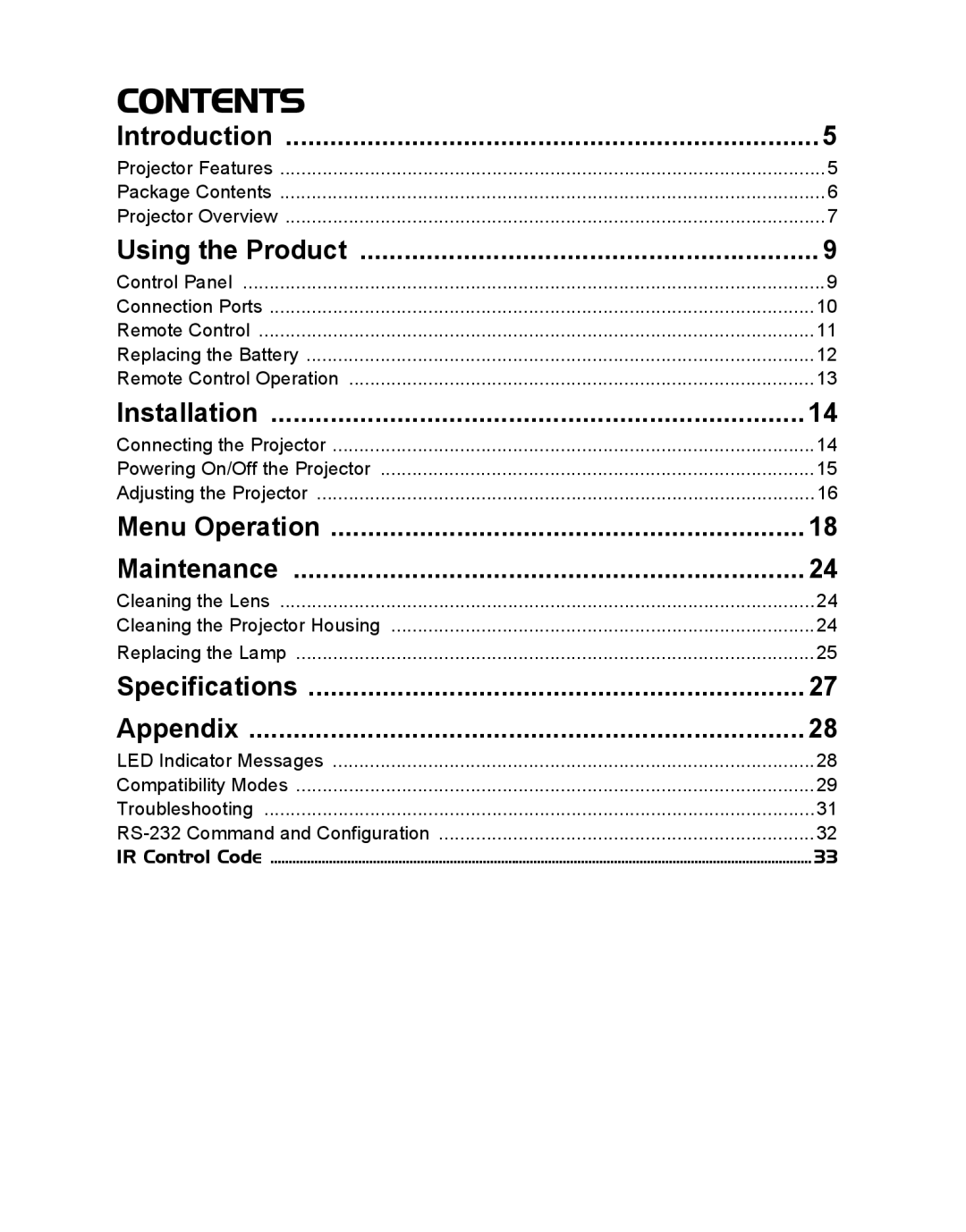 ViewSonic PJD6212, VS12618 warranty Contents 