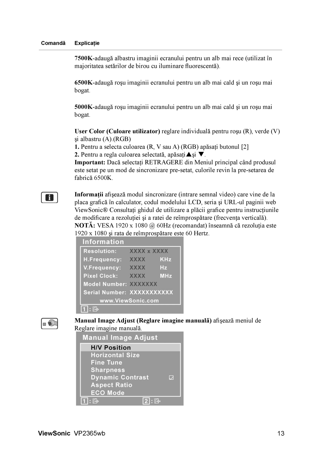 ViewSonic VS12637 manual ViewSonic VP2365wb 