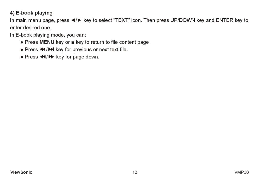 ViewSonic VS12770 manual Book playing 