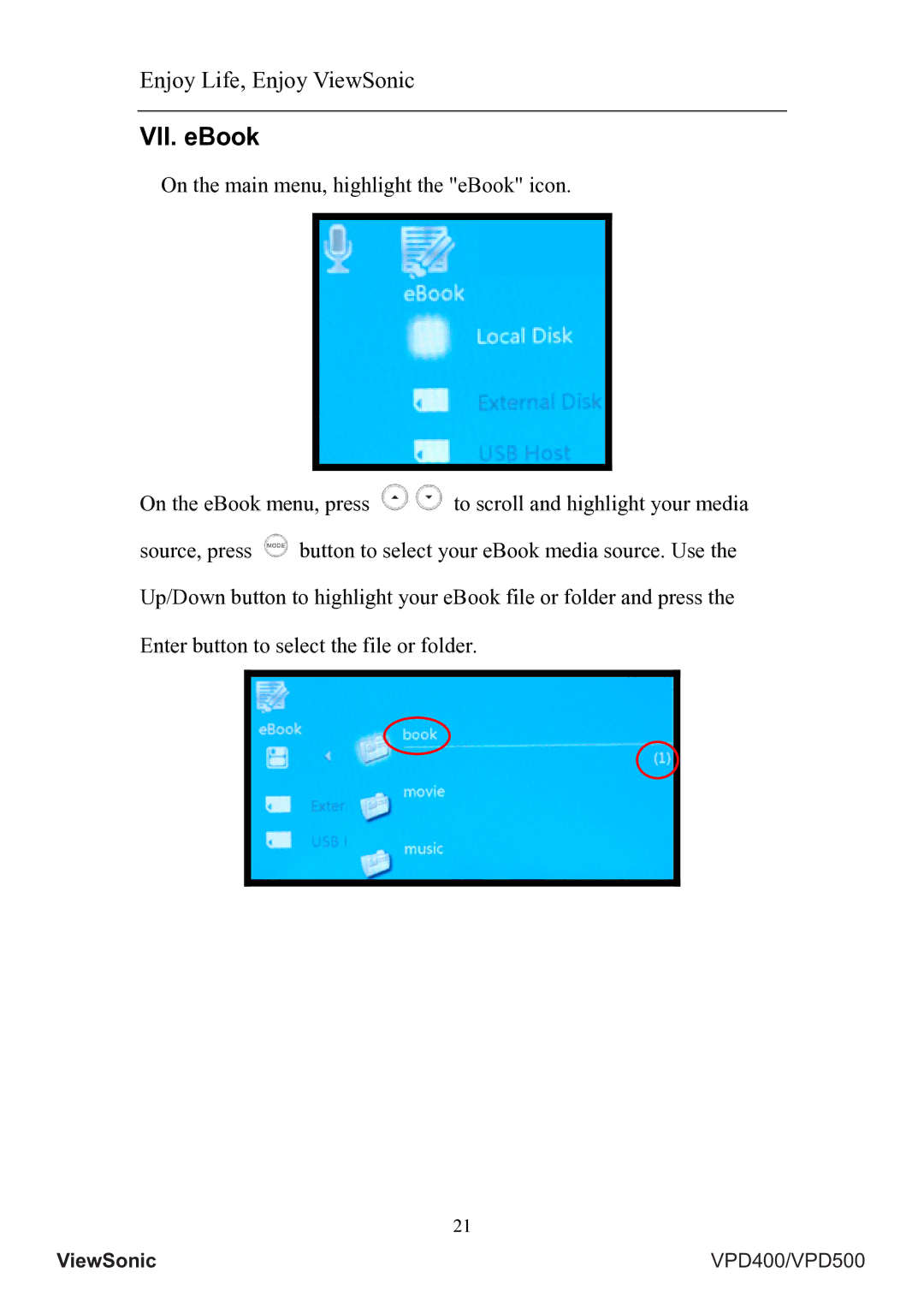 ViewSonic VS12836, VS12835 manual VII. eBook 